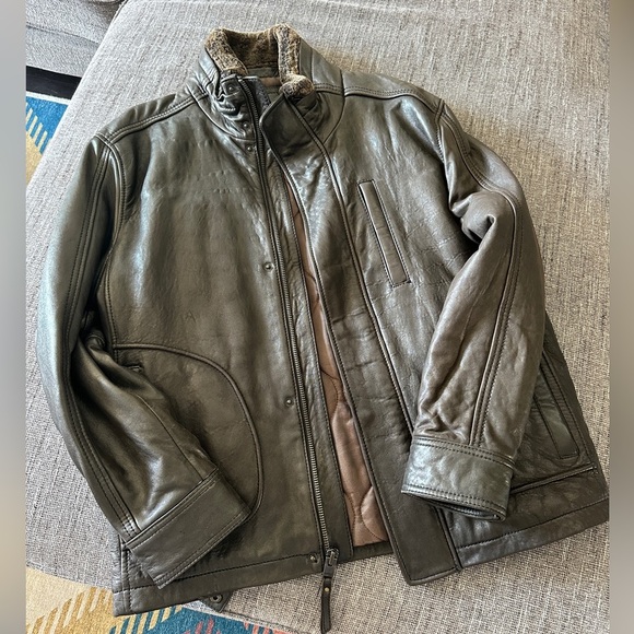 Genuine leather Andrew Marc aviator jacket size M - Picture 1 of 5